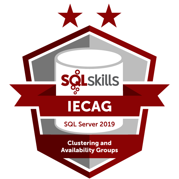 SQLSkills IECAG SQL Server 2019 clustering and availability groups training
